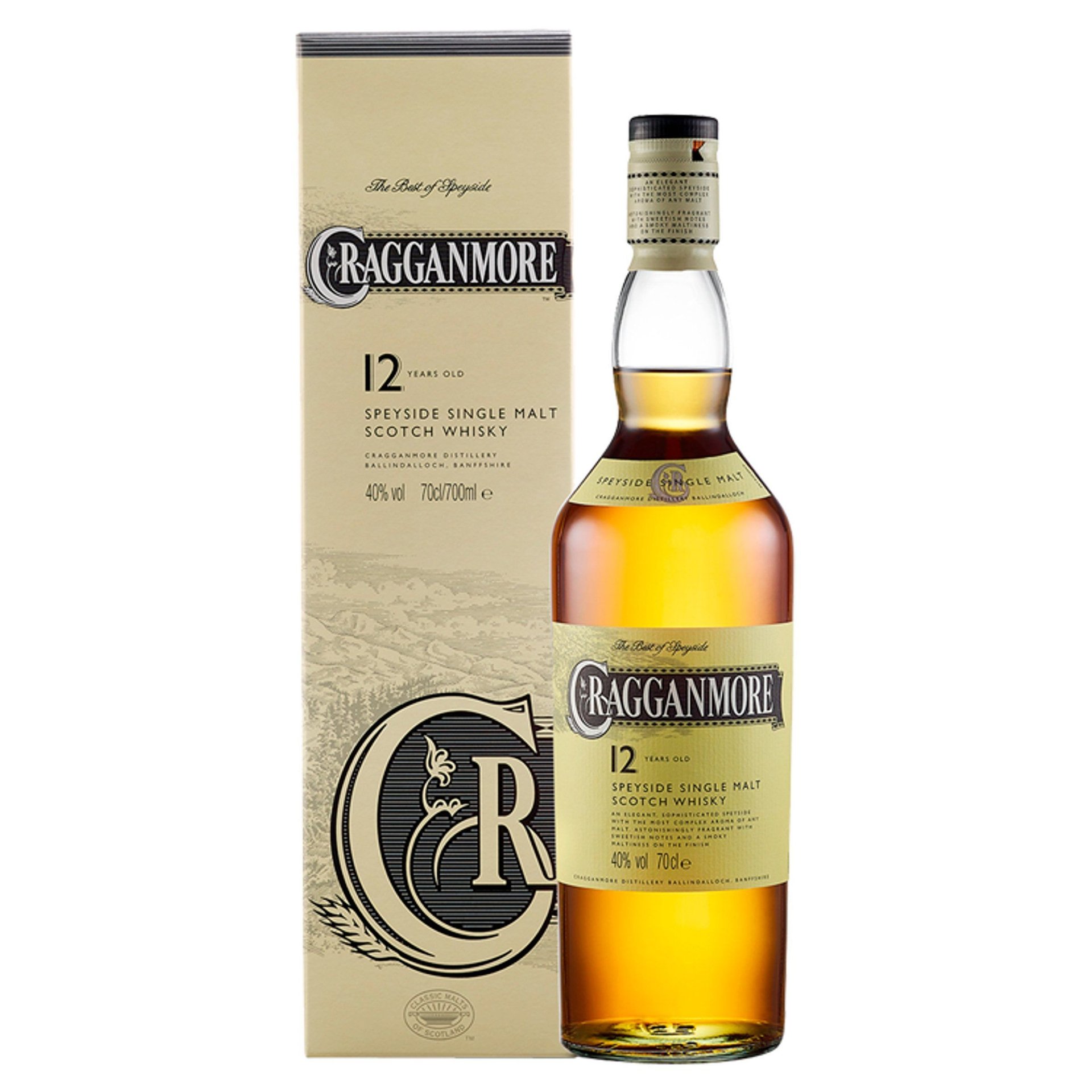 Cragganmore 12 YO szkocka whisky single malt z regionu Speyside 700 ml z pudełkiem