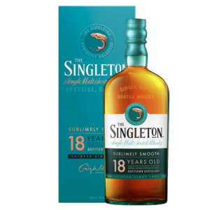 Butelka szkockiej whisky z regionu Speyside Singleton Dufftown 18YO z kartonikiem
