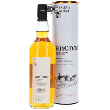 AnCnoc 12-letnia szkocka whisky single malt z regionu Highlands, 700 ml, w pudełku