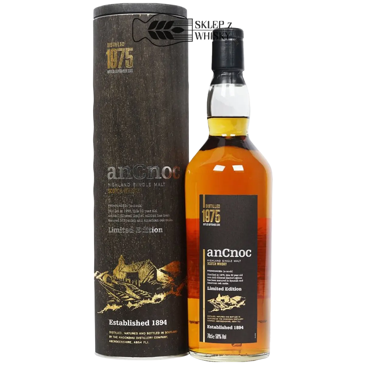 AnCnoc 1975 30 YO - szkocka whisky single malt z regionu Highlands, 700 ml, w pudełku