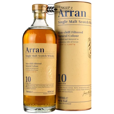 Arran 10-letnia szkocka whisky single malt z wyspy Arrran, 700 ml, w pudełku