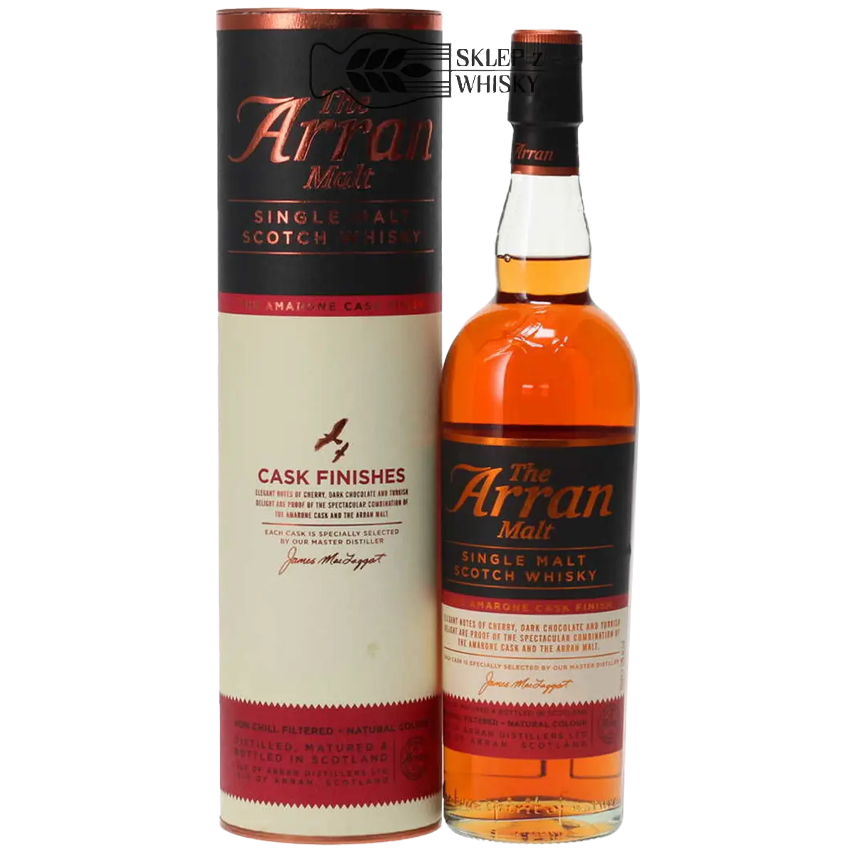 Arran Amarone Cask Finish - szkocka whisky single malt z wyspy Arran, 700 ml, w pudełku