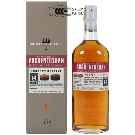 Auchentoshan 14 YO Cooper's Reserve - szkocka whisky single malt z regionu Lowlands, 700 ml, w pudełku