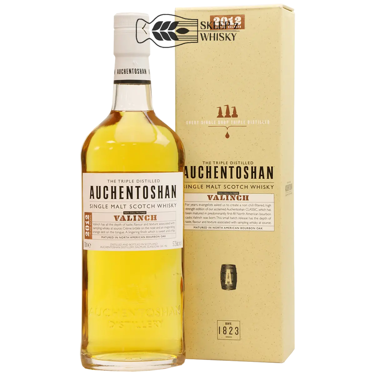Auchentoshan Valinch 2012 - szkocka whisky single malt z regionu Lowlands, 700 ml, w pudełku