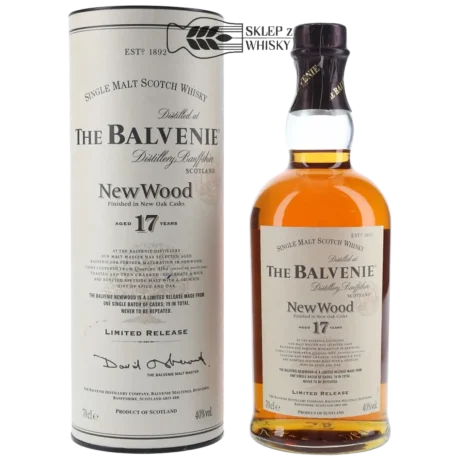 Balvenie 17 YO New Wood, szkocka whisky single malt z regionu Speyside, 700 ml, w pudełku
