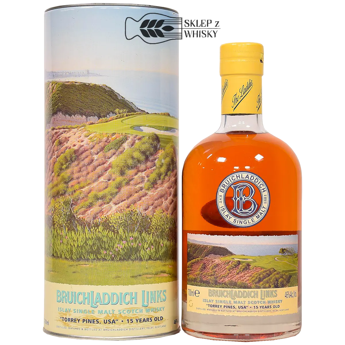 Bruichladdich Links Torrey Pines 15 letnia szkocka whisky single malt z regionu Islay, 700 ml, w pudełku