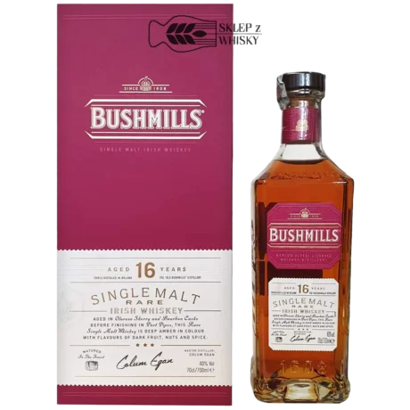 Bushmills 16-letnia irlandzka whisky single malt, 700 ml, w pudełku