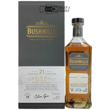 Bushmills 21-letnia irlandzka whisky single malt, 700 ml, w pudełku