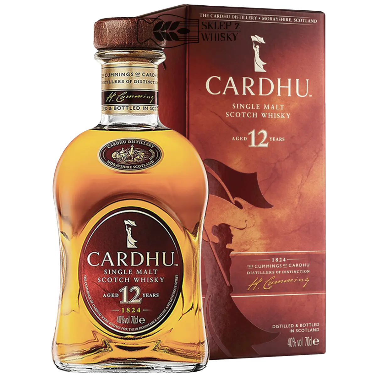 Cardhu 12-letnia szkocka whisky single malt z regionu Speyside, 700 ml, w pudełku