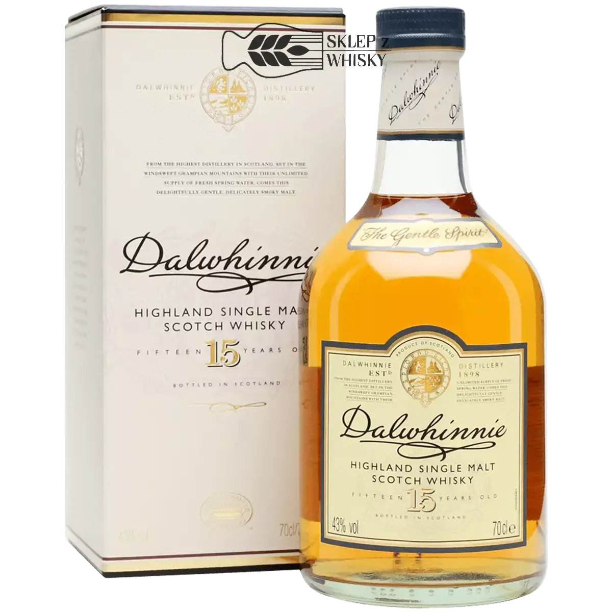 Dalwhinnie 15-letnia szkocka whisky single malt z regionu Highlands, 700 ml, w pudełku