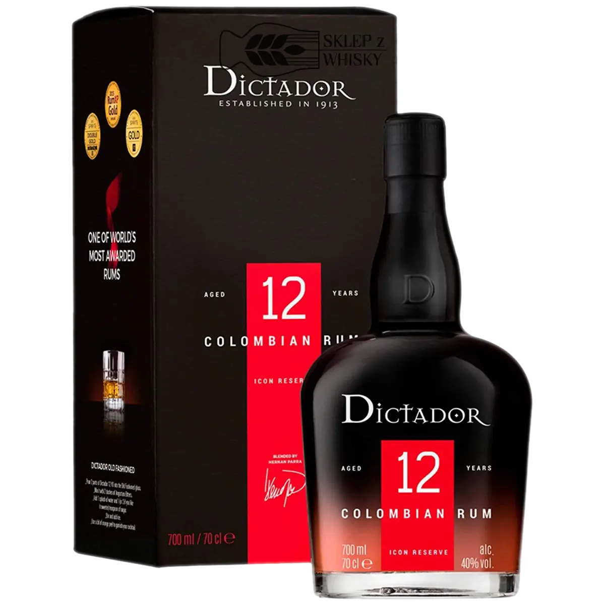 Dictador 12-letni rum kolumbijski, 700 ml, w pudełku