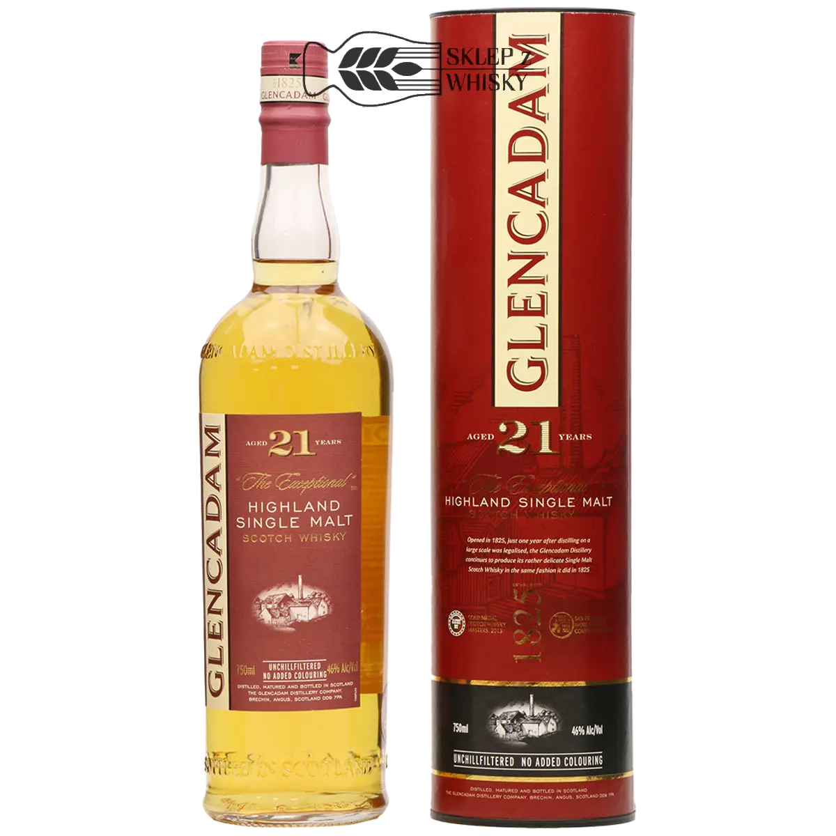 Glencadam 21-letnia szkocka whisky single malt z regionu Highlands, 700 ml, w pudełku