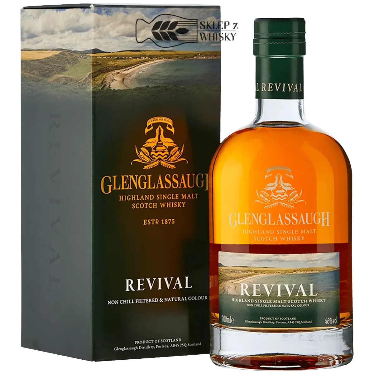 Glenglassaugh Revival - szkocka whisky single malt z regionu Highlands 700 ml, w pudełku