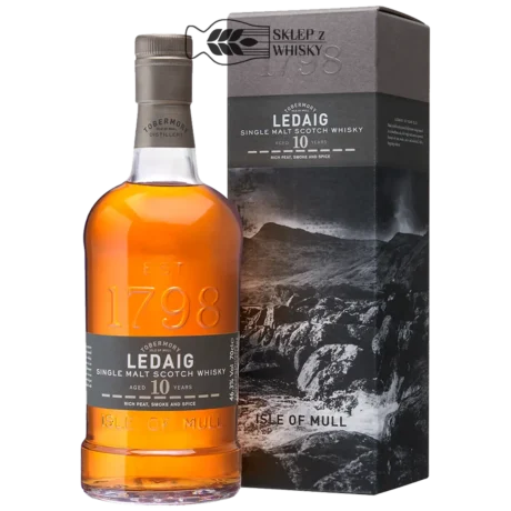 Ledaig 10-letnia szkocka whisky single malt z wyspy Mull, 700 ml, w pudełku