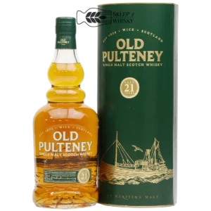 Old Pulteney 21 letnia szkocka whisky single malt z regionu Highlands, 700 ml, w pudełku
