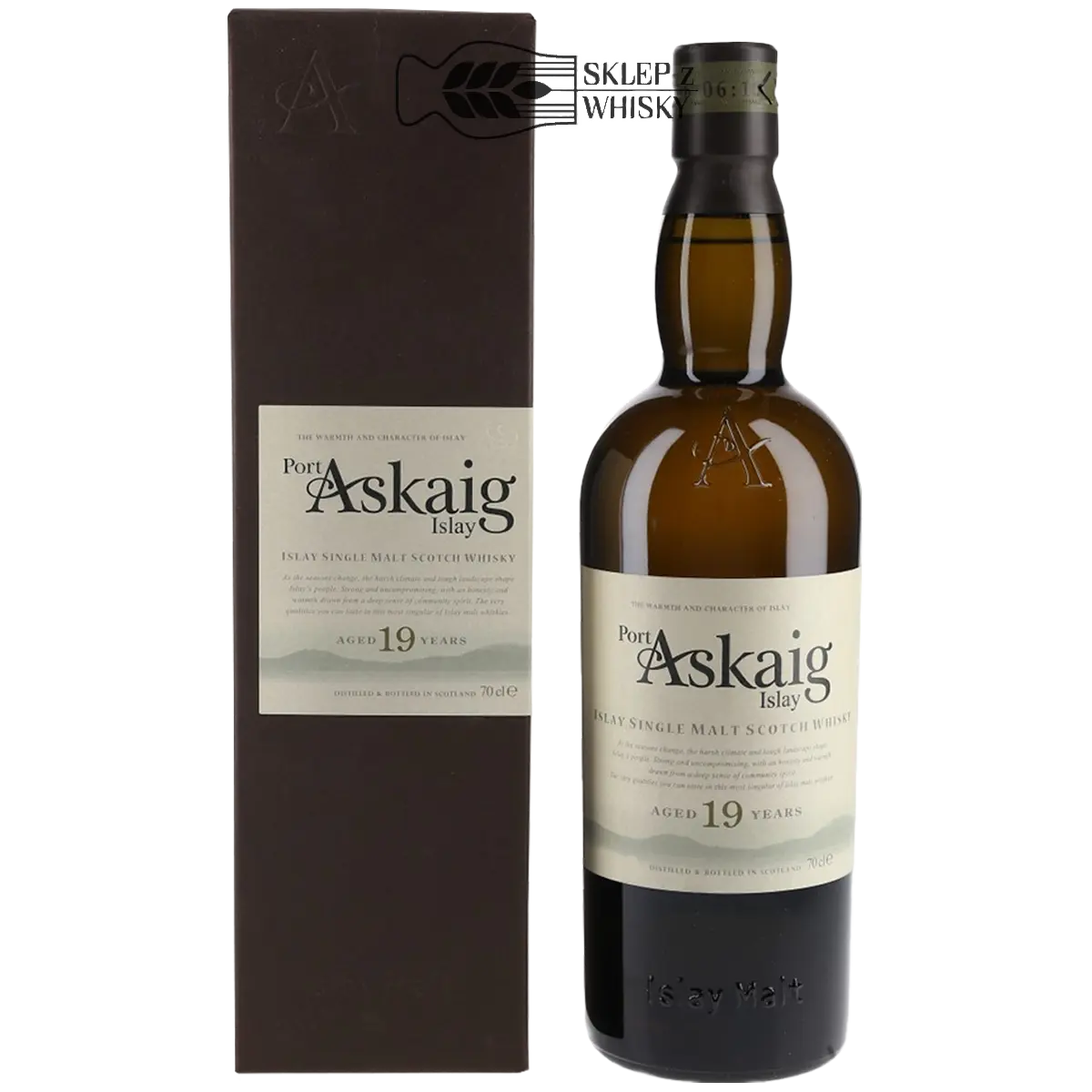 Port Askaig 19-letnia szkocka whisky single malt z regionu Islay, 700 ml, w pudełku