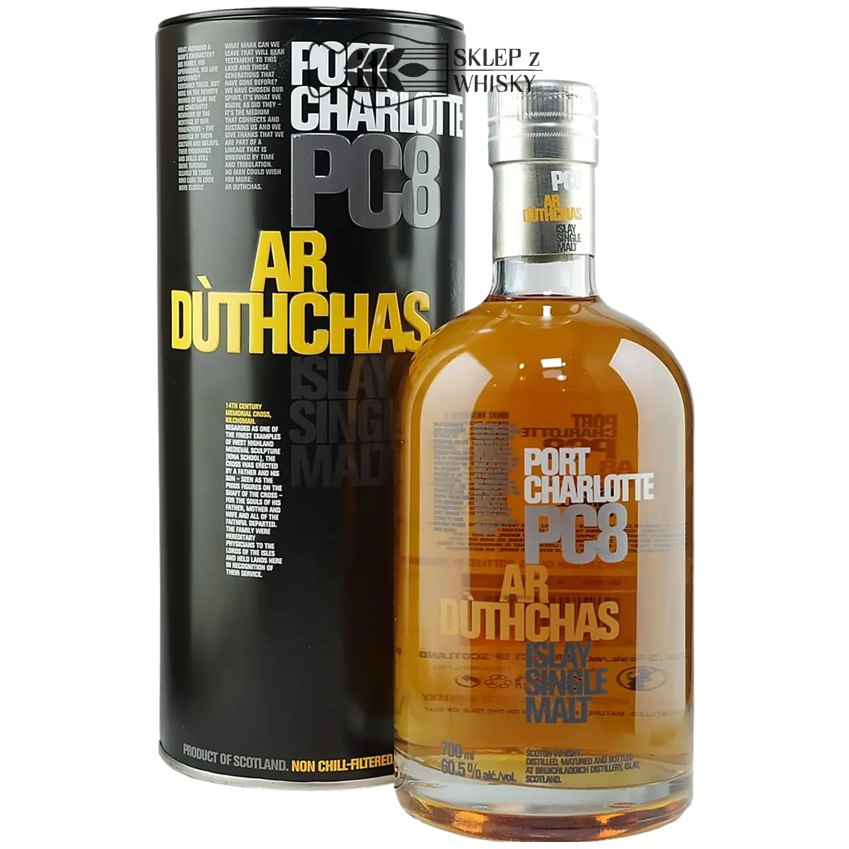 Port Charlotte PC8 Ar Duthchas - szkocka whisky single malt z regionu Islay, 700 ml, w pudełku