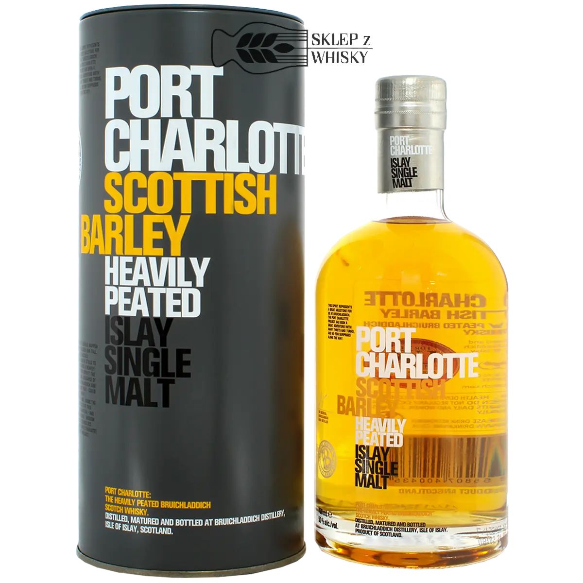 Port Charlotte Scottish Barley Heavily Peated - szkocka whisky single malt z regionu Islay, 700 ml, w pudełku