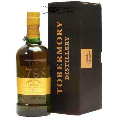 Tobermory 20 YO Spanish Sherry Cask Finish - szkocka whisky single malt z wyspy Mull, 700 ml, w pudełku