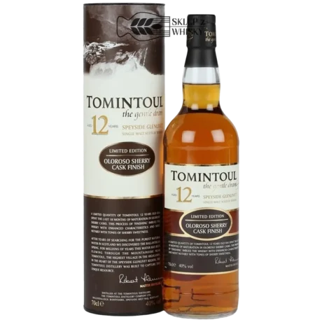 Tomintoul 12 YO Oloroso Sherry Cask Finish - szkocka whisky single malt z regionu Speyside, 700 ml, w pudełku