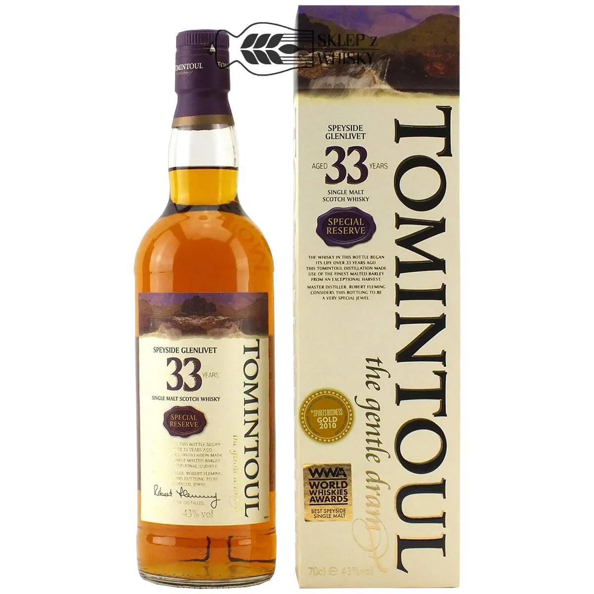 Tomintoul 33 YO Special Reserve - szkocka whisky single malt z regionu Speyside, 700 ml, w pudełku