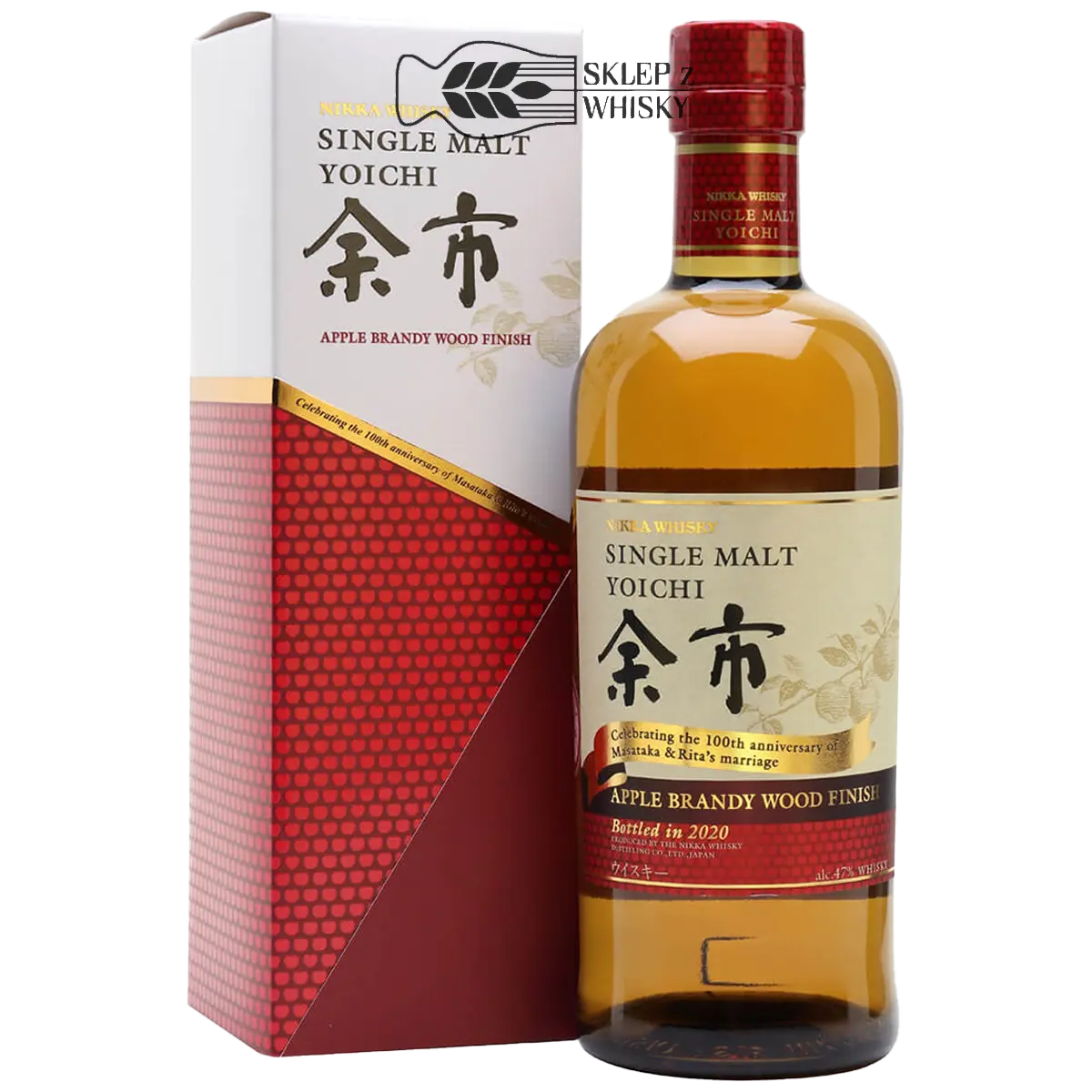 Yoichi Apple Brandy Wood Finish - japońska whisky single malt, 700 ml, w pudełku