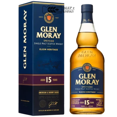 Glen Moray 15-letnia szkocka whisky single malt, z regionu Speyside, 700 ml, w pudełku