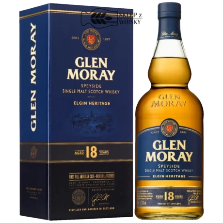 Glen Moray 18-letnia szkocka whisky single malt, z regionu speyside, 700 ml, w pudełku