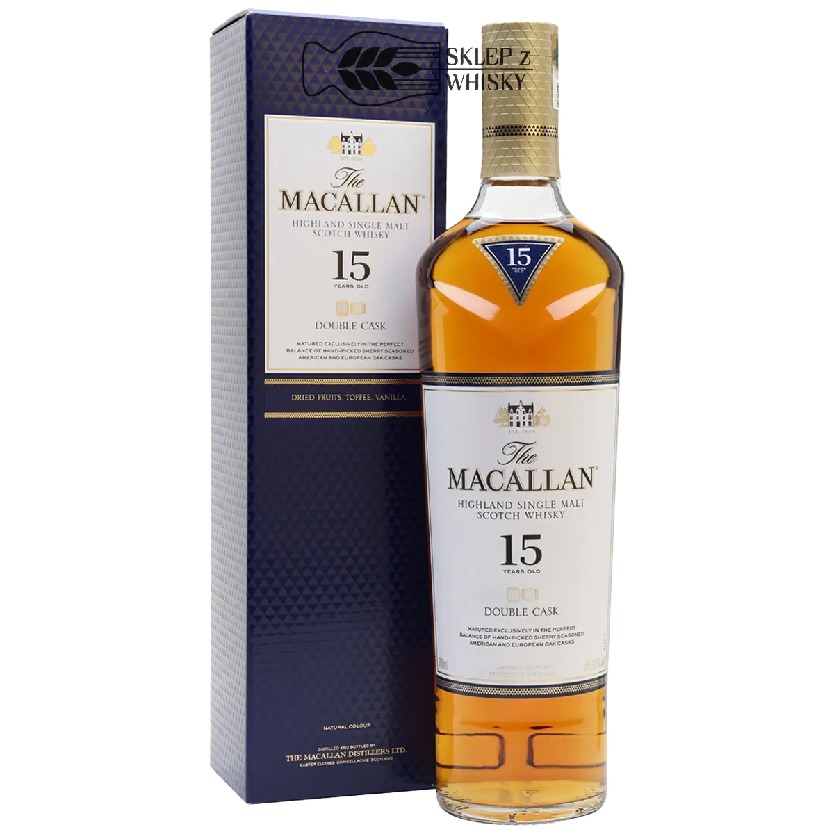 Macallan 15 YO Double Cask - szkocka whisky single malt z regionu Speyside, 700 ml, w pudełku