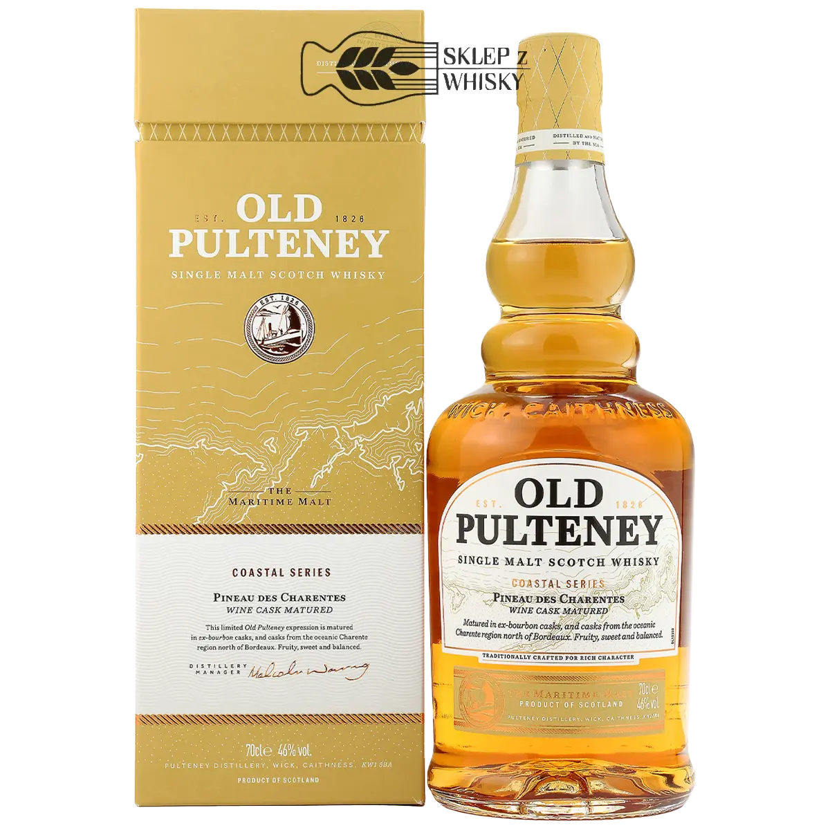 Old Pulteney Pineau Des Charentes - szkocka whisky single malt z regionu Speyside, 700 ml, w pudełku