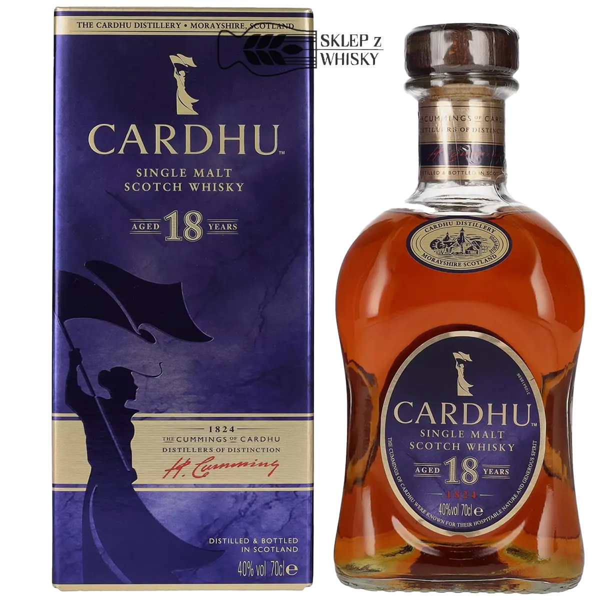 Cardhu 18-letnia szkocka whisky single malt z regionu Speyside, 700 ml w pudełku
