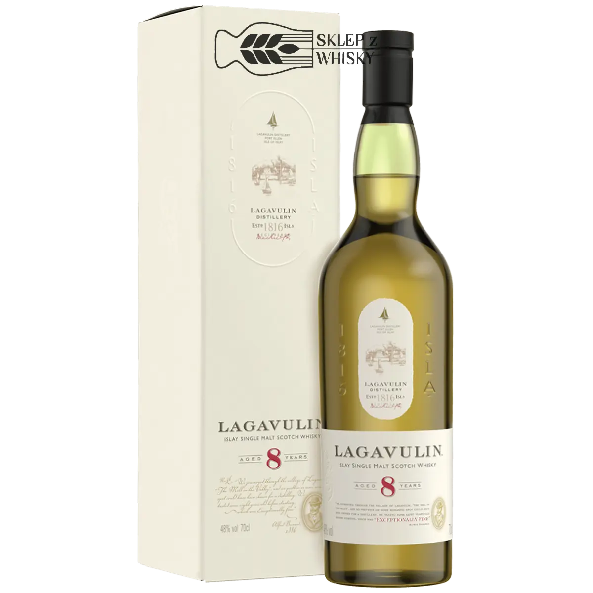 Lagavulin 8-letnia szkocka whisky single malt z regionu Islay, 700 ml w pudełku