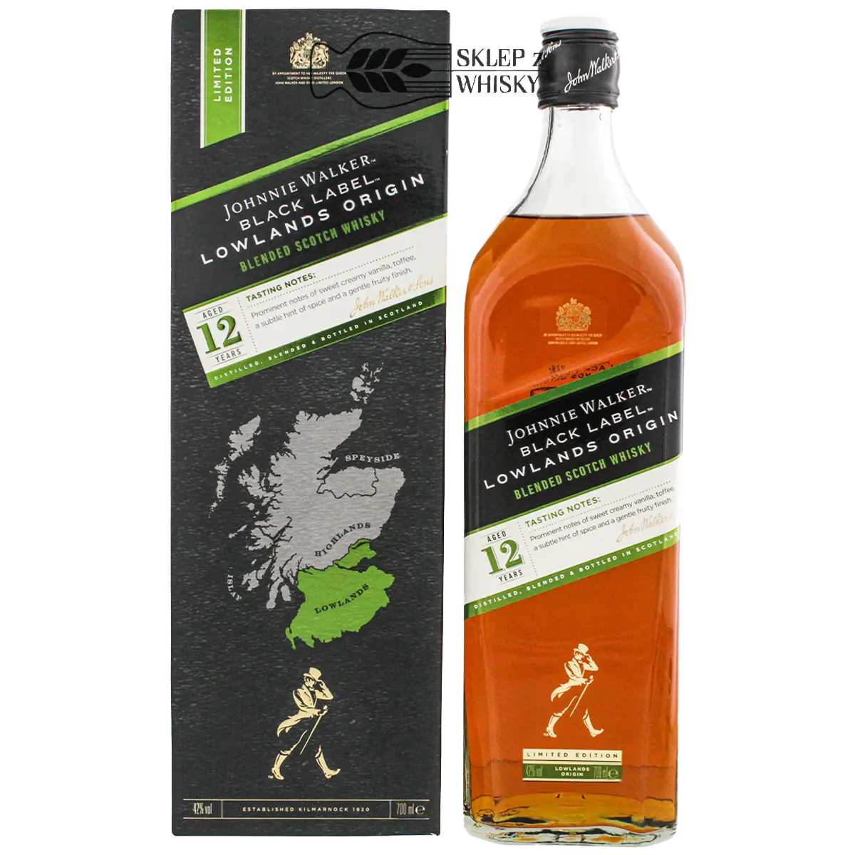 Johnnie Walker Lowland Origin 12-letnia whisky blended, 700 ml, pudełko