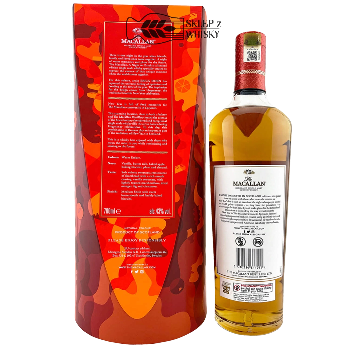 Macallan A Night On Earth - szkocka whisky single malt, z regionu speyside, 700 ml w eleganckim pudełku, od tyłu