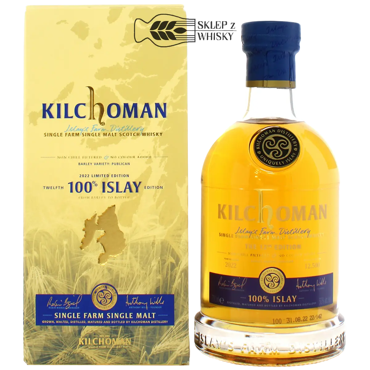 Kilchoman 100% Islay 12th Edition - szkocka whisky single malt, z regionu Islay, 700 ml, w pudełku