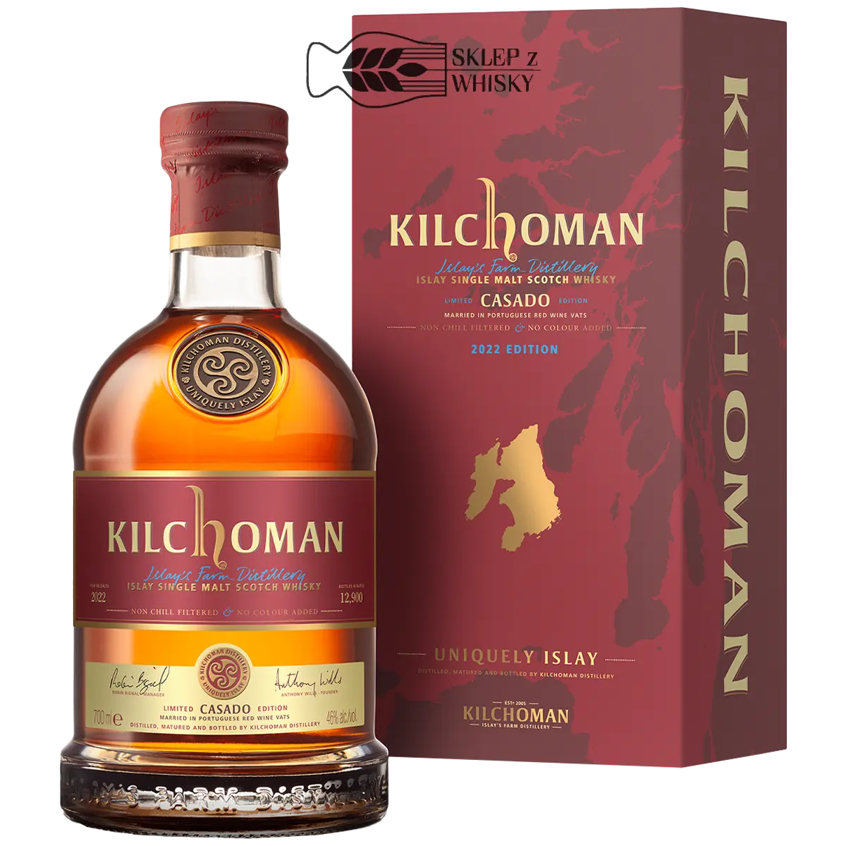 Kilchoman Casado - szkocka whisky single malt z regionu Islay, 700 ml, w pudełku