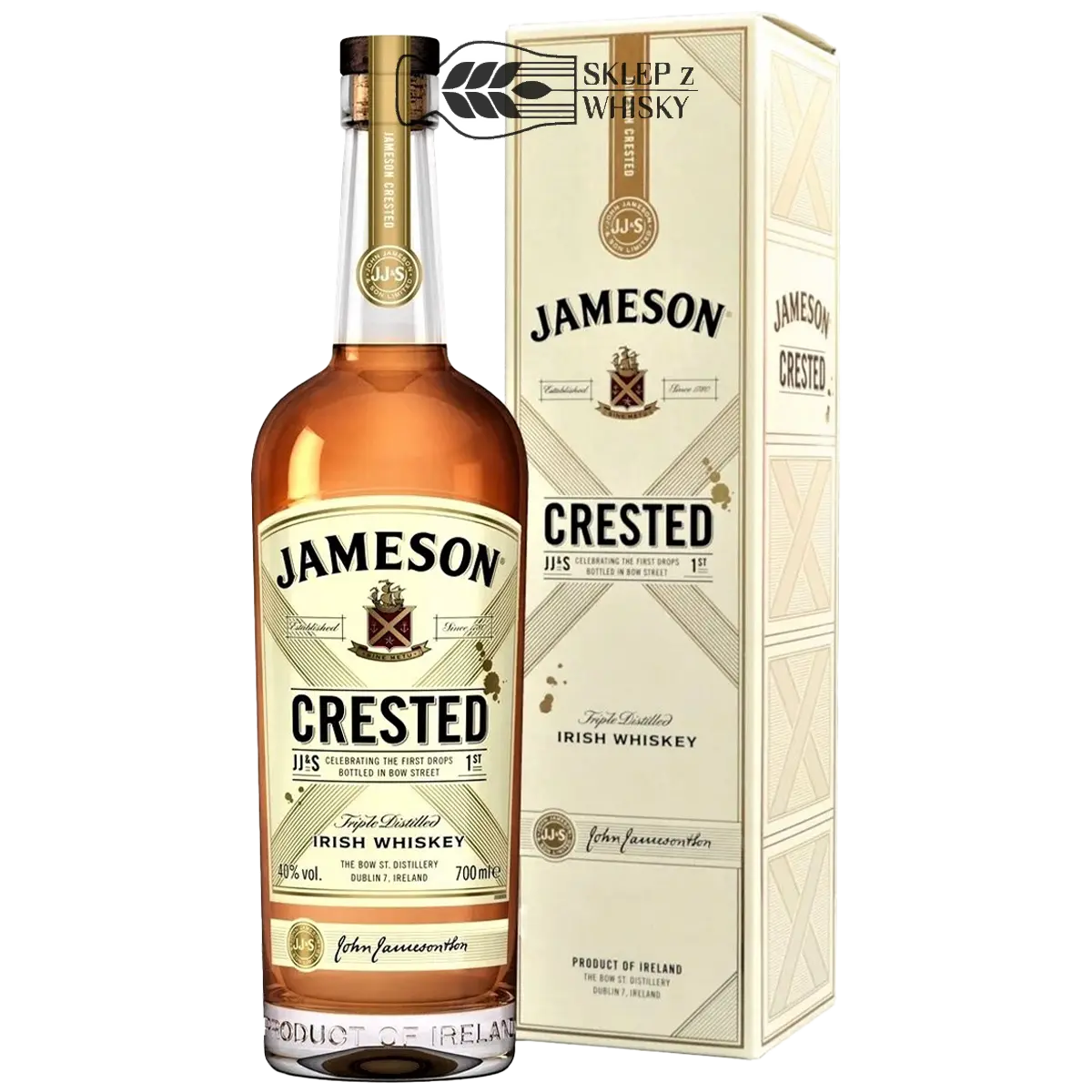 Jameson Crested - irlandzka whiskey blended, 700 ml, w pudełku
