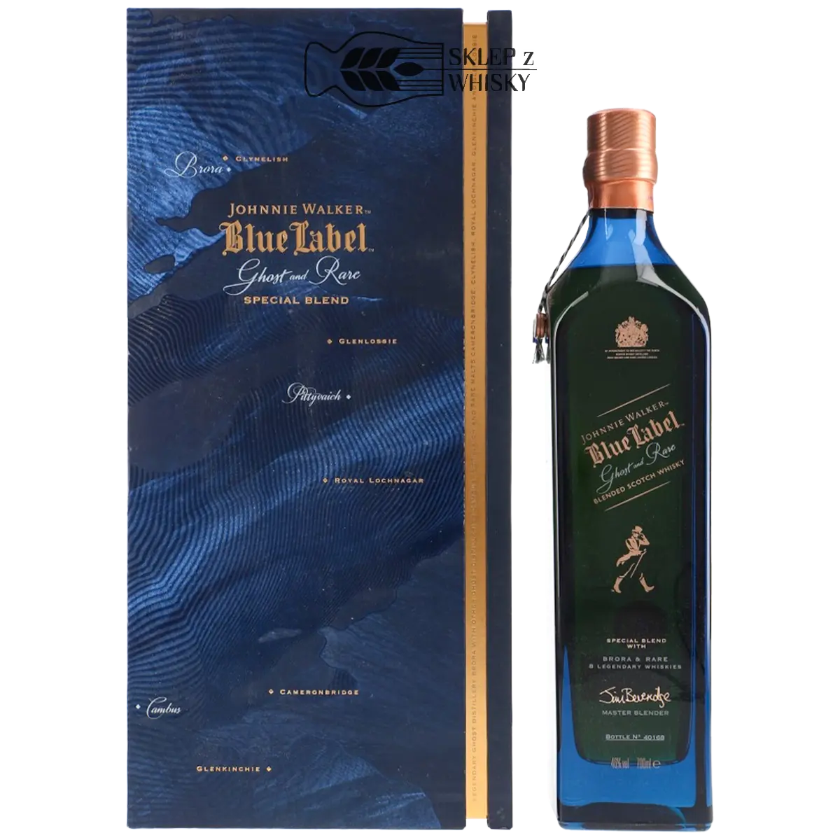Johnnie Walker Blue Label Ghost And Rare Brora - szkocka whisky blended, 700 ml, w pudełku