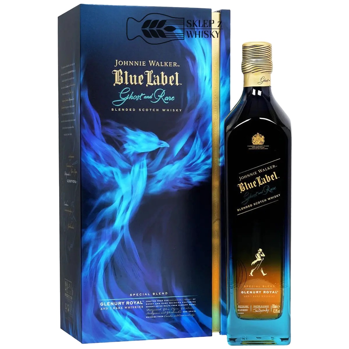 Johnnie Walker Blue Label Ghost And Rare Glenury Royal - szkocka whisky blended, 700 ml, w pudełku
