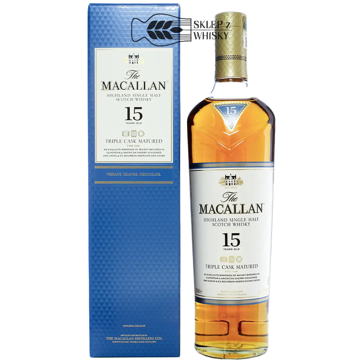 Macallan 15 YO Triple Cask Matured - szkocka whisky single malt z regionu Speyside, 700 ml, w pudełku