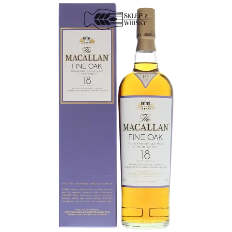 Macallan 18 YO Fine Oak - szkocka whisky single malt z regionu Speyside, 700 ml, w pudełku