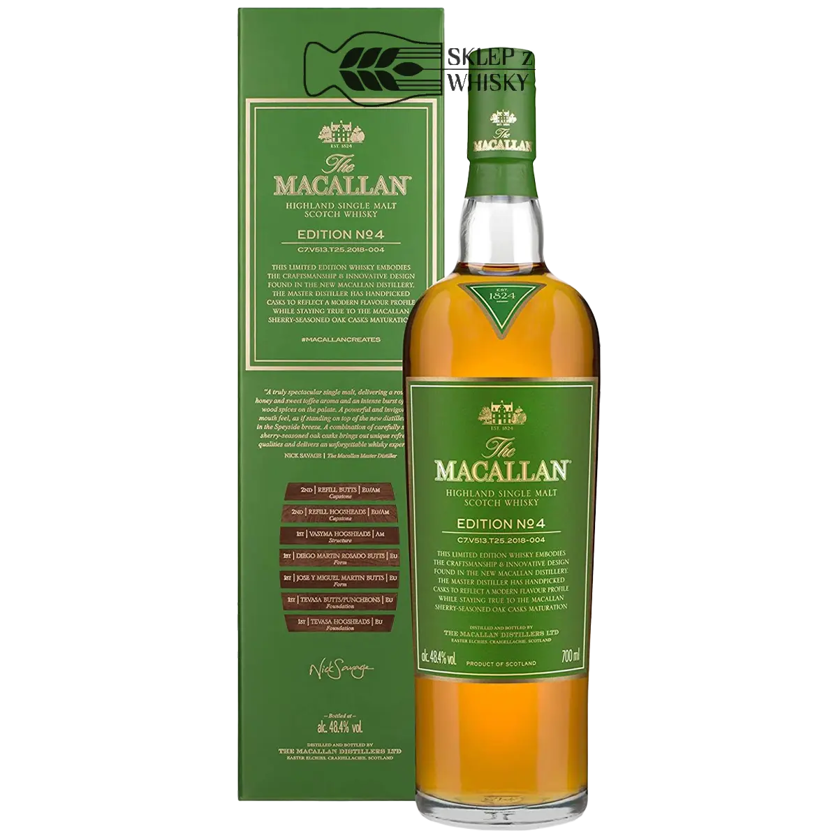 Macallan Editon No. 4 - szkocka whisky single malt z regionu Speyside, 700 ml, w pudełku
