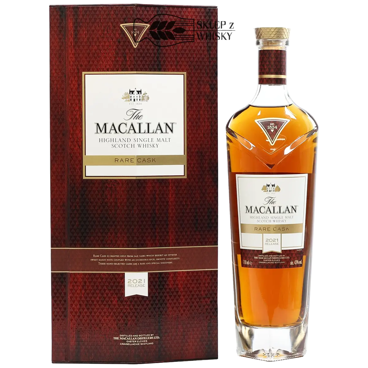 Macallan Rare Cask 2021 - szkocka whisky single malt, z regionu Speyside, 700 ml w pudełku