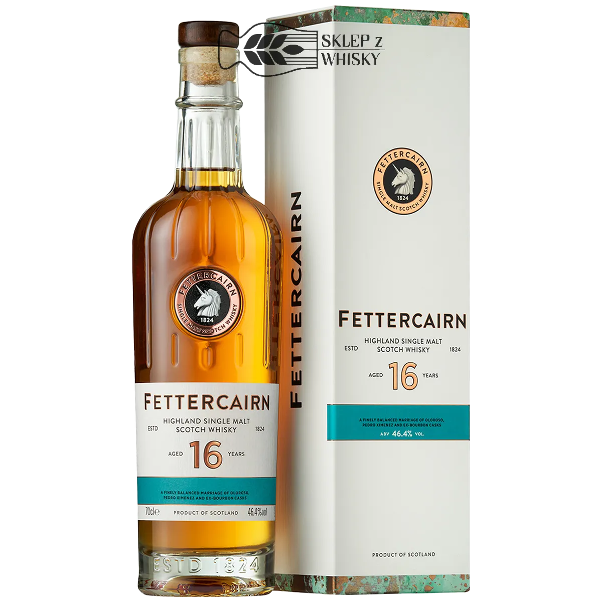 Fettercairn 16-letnia szkocka whisky single malt z regionu Highlands, 700 ml, w pudełku