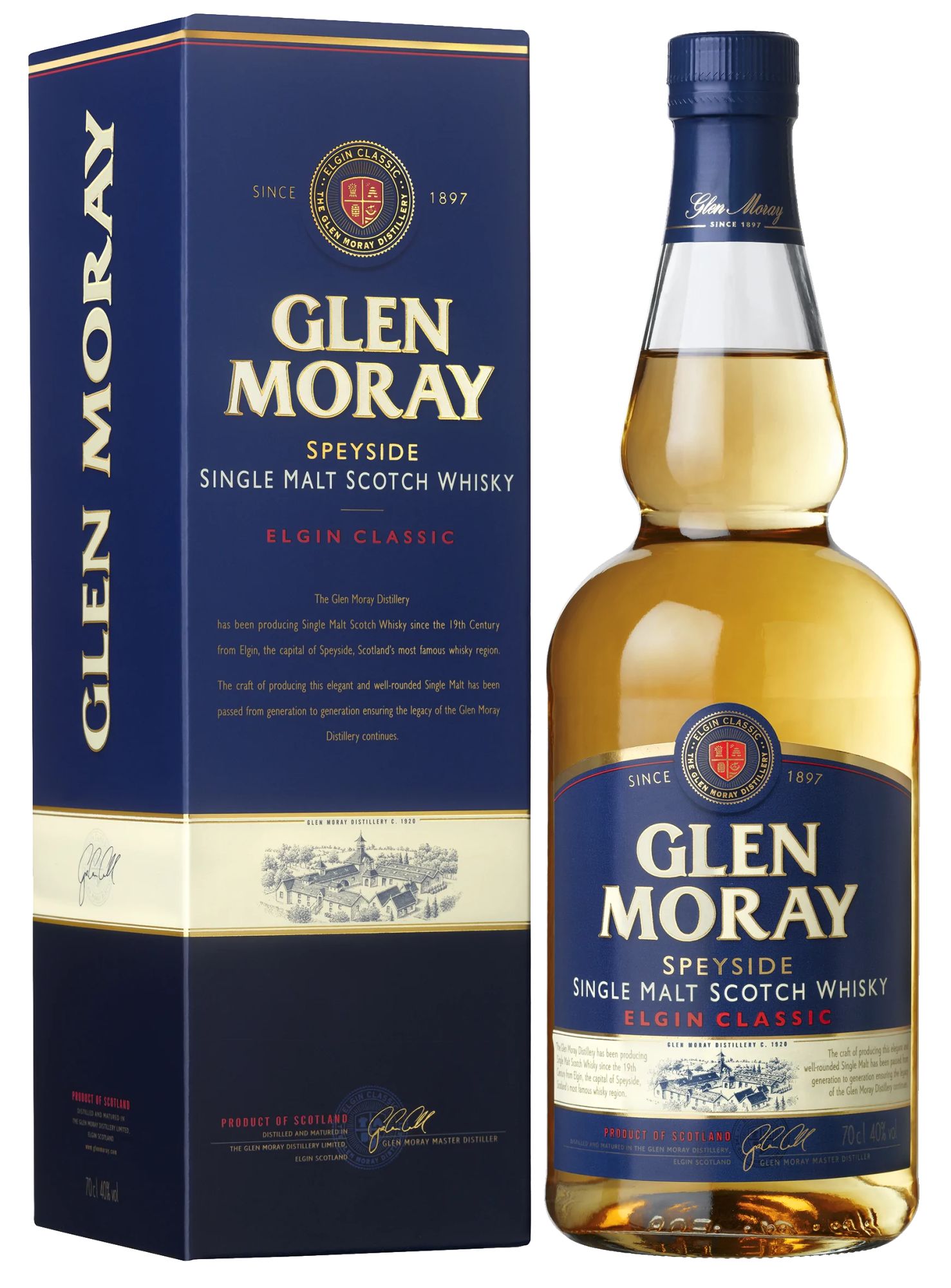 Glen Moray Elgin Classic - szkocka whisky single malt z regionu Speyside, 700 ml, w pudełku