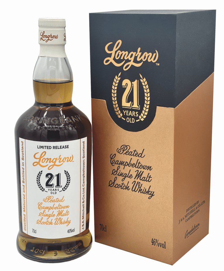 Longrow 21 YO — szkocka whisky z regionu Campbeltown, butelka 700ml, pudełko